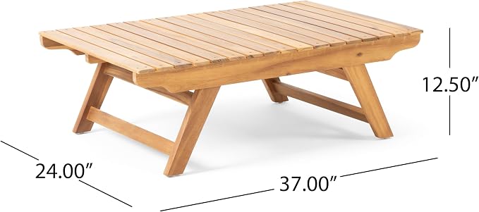Christopher Knight Home Outdoor Acacia Wood 4 Seater Chat Set, Teak and White