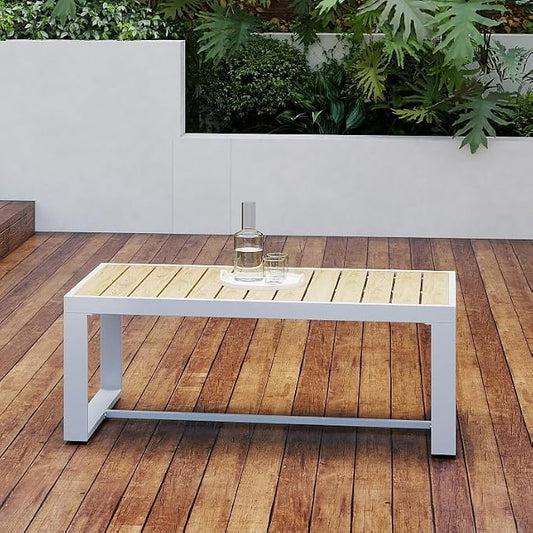 Aug-guan Aluminum Outdoor Patio Furniture Set (White, One-Table)