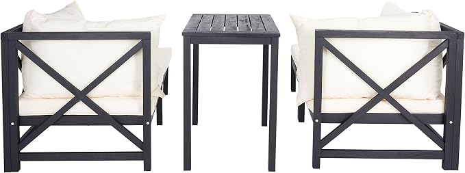 SAFAVIEH Outdoor Collection Ronson Dark Slate Grey/Beige Cushion 5-Piece Sectional Patio Set