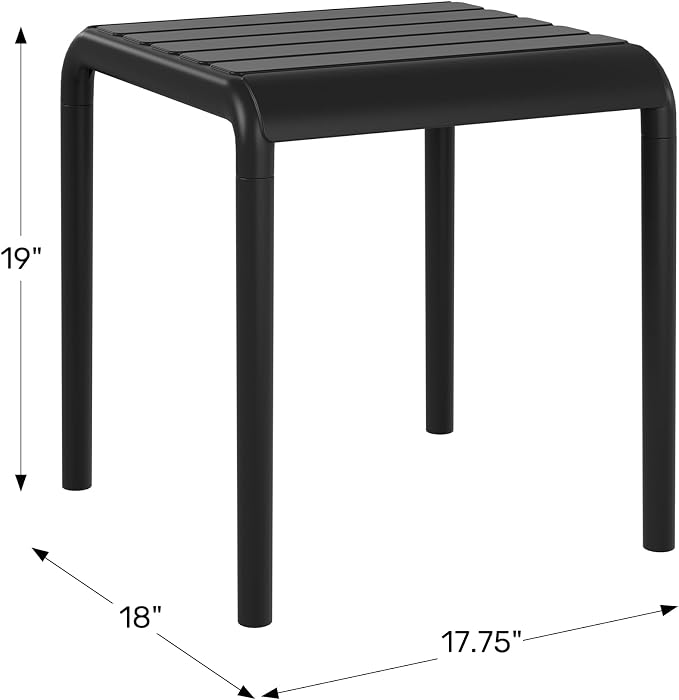 WestinTrends Playa Plastic Modern Outdoor Patio Accent Side Tables (Set of 2), Gray