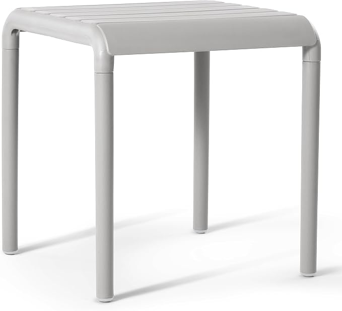 WestinTrends Playa Plastic Modern Outdoor Patio Accent Side Tables (Set of 2), Gray