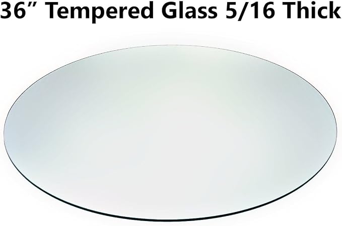 Audio-Visual Direct 36" Tempered Glass Table Top with Rounded Edge 5/16" Thick