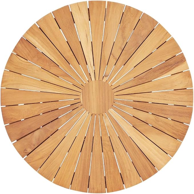 vidaXL Solid Teak Wood Folding Patio Table Garden Outdoor Balcony Backyard Terrace Dining Dinner Dinette Wooden Home Decor Furniture