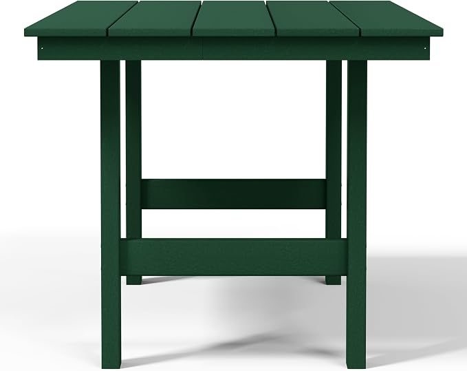 WestinTrends Ashore Outdoor Modern HDPE 66" Wide Rectangle Patio Dining Table for 6, Dark Green