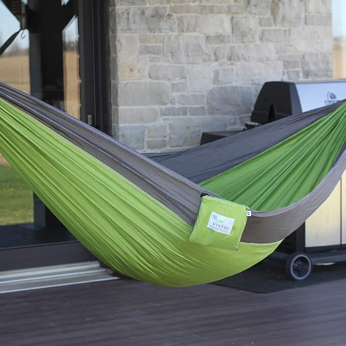 Vivere Double Parachute Camping Hammock, Includes Stuff-Sack (Storm/Apple)