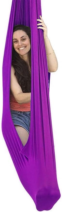 Kids Therapy Swing Adjustable Aerial Yoga Cuddle Hammock Indoor Outdoor Snuggle Swing with Special Needs Ideal for Children Calming & Relaxing Sensory Integration