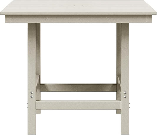 WestinTrends Ashore Outdoor HDPE 36" Square Patio Dining Table with Umbrella Hole, Sand