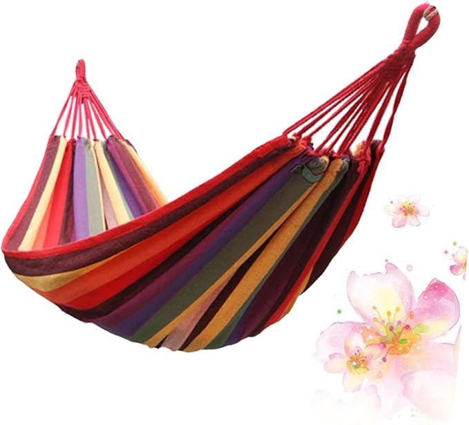 LIOOBO Camping Hammock Chair Swing Portable Outdoor Hammock Canvas Hanging Chair Easy Assembly