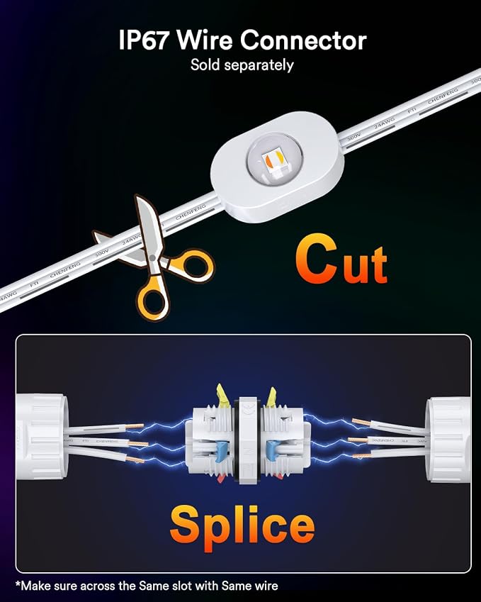 Lumary Permanent Outdoor Lights 2 with Remote, 150ft RGBAICW Outdoor Lights | 16 Million Color, IP 67 Waterproof, Work with Alexa Google, 110+ Scene Modes for Outdoor House Patio Area, 90 RGBAICW LEDs