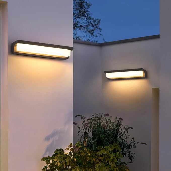Boajuna Outdoor Solar Wall lamp, Dusk to Dawn Motion Sensor Lantern with 3 Lighting Modes, Wireless Exterior Solar Porch Lights Wall Mount Patio Fence Outdoor Light Fixture