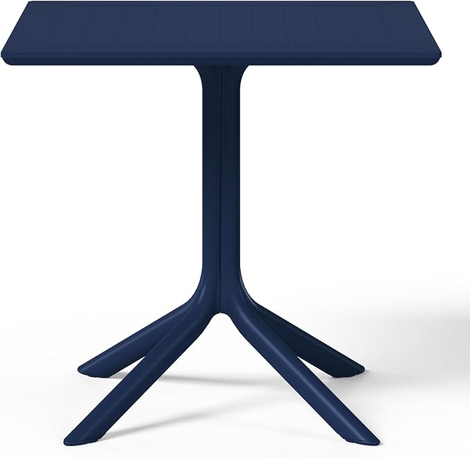 WestinTrends Playa 31.5" Square Outdoor Plastic Resin Patio Dining Table for 4, Navy Blue