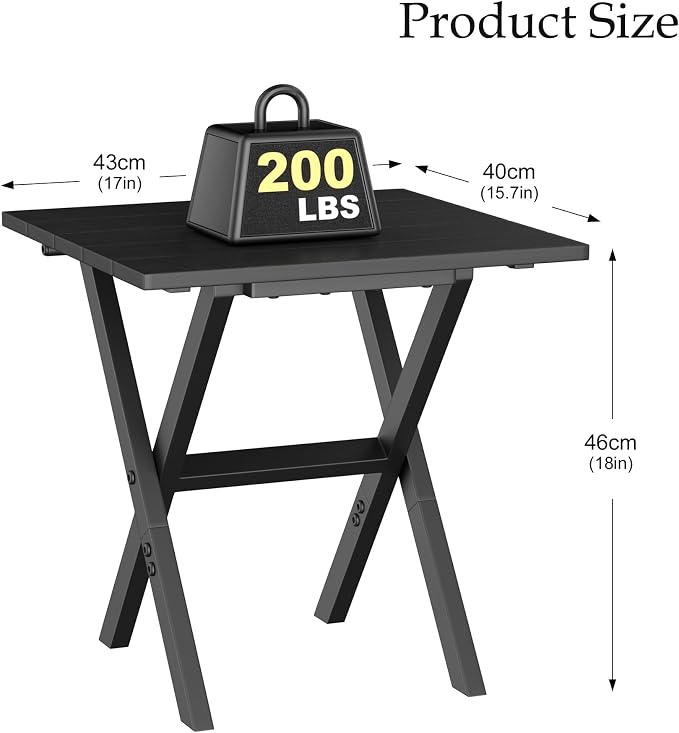 Outdoor Side Table,Portable Folding Adirondack Table,Small Patio Table Folding End Table for Garden,Camping,Pool,Porch