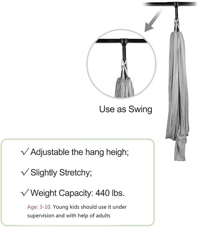 Hammock Swing Chair for Adults, Sensory for Kids, Cuddle Adjustable Aerial Yoga, Therapy Snuggle Children Autism ADHD and Aspergers (Color : Dark Green, Size : 150x280cm/59x110in)
