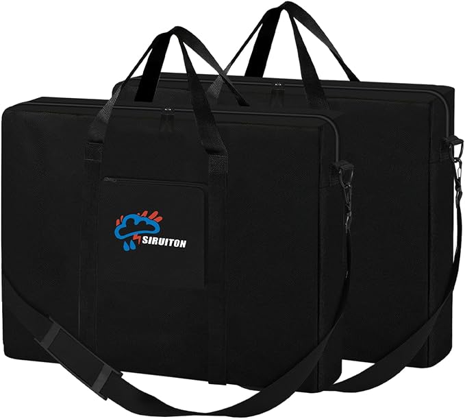 SIRUITON 2Pack Folding Table Storage Bag Fits 6FT, Portable 600D WaterProof Carry Bag for Folding Picnic/Camp Tables with Reinforcing Plate & Shoulder Strap, 36" D x 30" W x4.5 H