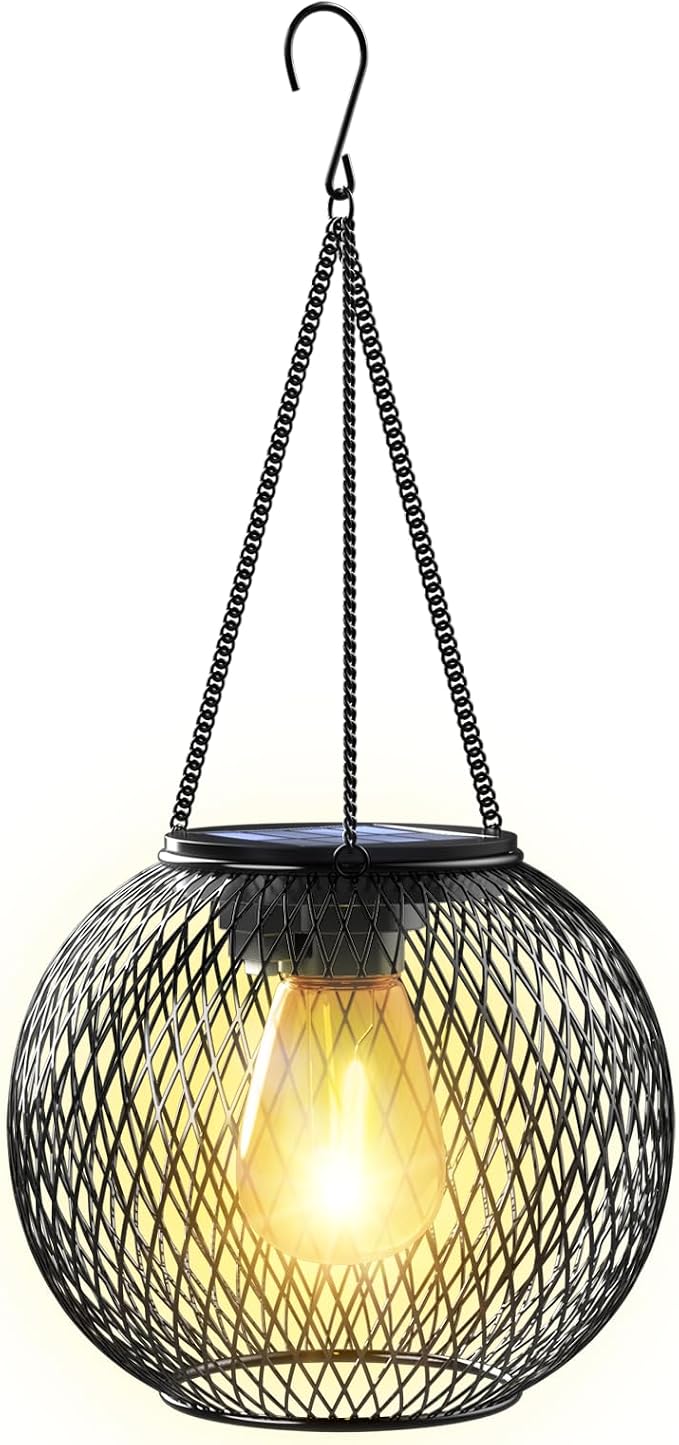 Solar Lantern Outdoor Waterproof, KagoLing Upgraded Hanging Solar Lights Outdoor Garden Decorations Lighting Solar Powered Waterproof Tree Lantern for Garden Yard Patio Pathway,1Pack | Hanging Solar Lights Outdoor Garden Decorations Lighting Solar Powe...