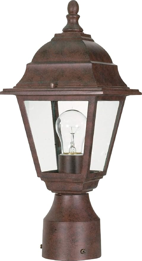 Nuvo Lighting 60/547 Postlantern with Clear Glass, Bronze/Dark