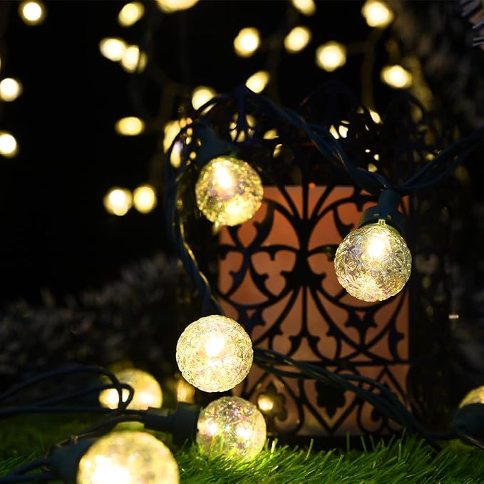 Globe String Lights, 300 LED Mix-Ball Fairy Lights Plug in UL Listed 100FT Christmas Tree Lights Christmas Outdoor Indoor Fairy Lights for Bedroom Tree Patio Party Garden Wedding, Warm White