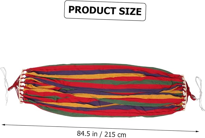 Outdoor Camping Hammock Extra Large Striped Canvas with Anti-tip Duckbill Buckle Portable Lightweight Load Capacity for Travel Beach Garden Backyard Relaxation