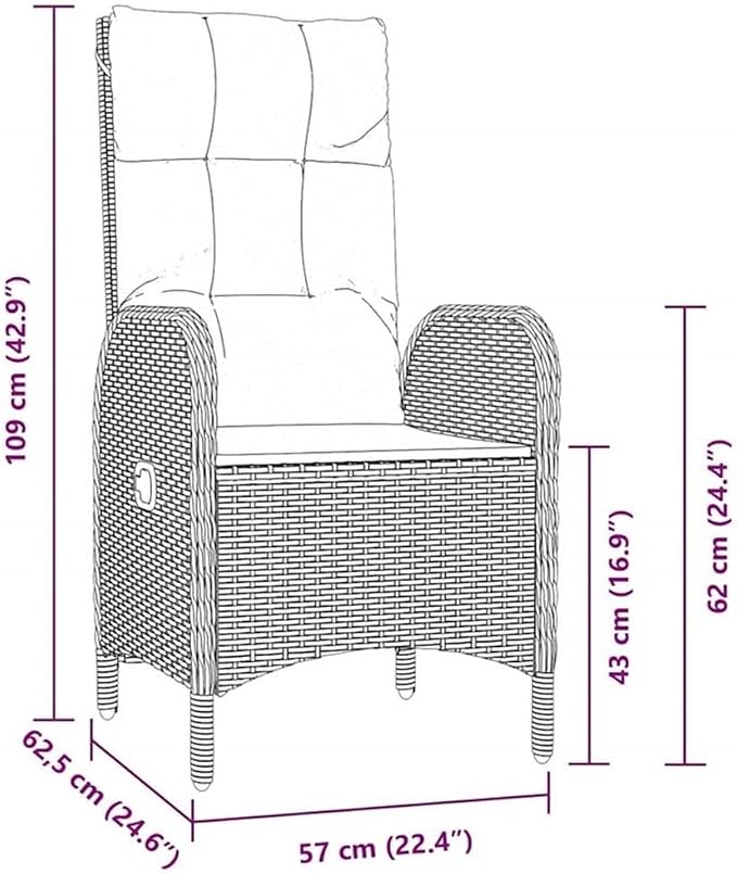 Afuera Living 5 Piece Poly Rattan Garden Dining Set, Black Finish, Includes Cushions, Durable UV-Resistant Materials, Lightweight Modern Design, Outdoor Patio Seating, Seats 4 for Garden Parties