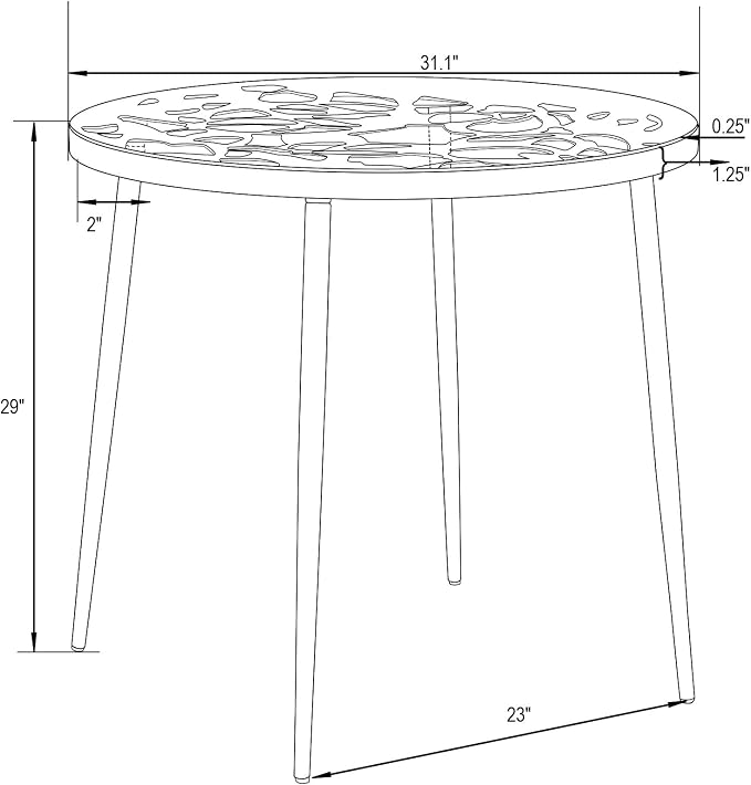 LeisureMod Devon Dining Table with Glass Top and Aluminum Base, Modern Bistro Table for Indoor and Outdoor Use (White)