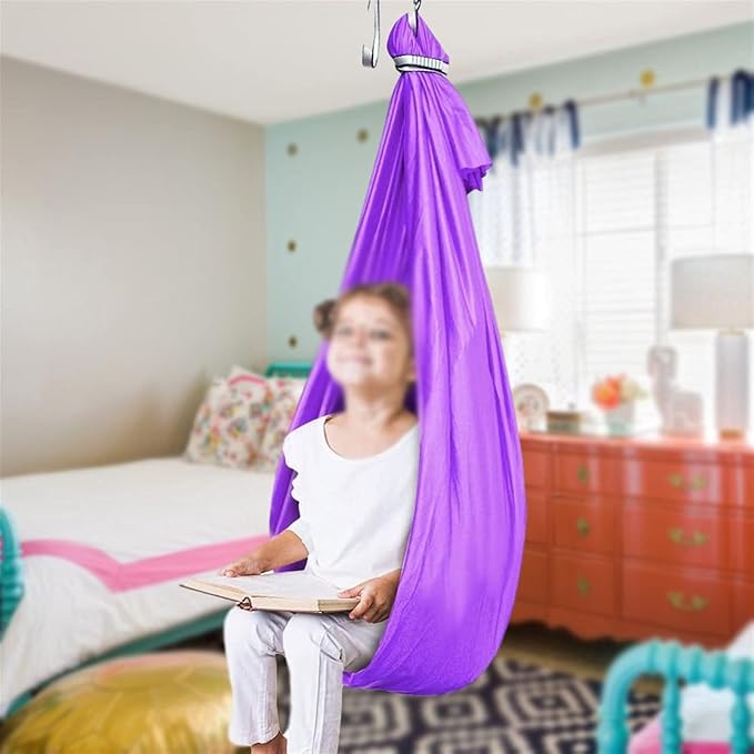 Physical Therapy Swing for Kids Autism, Adjustable Breathable Cuddle Hammock Indoor- Has A Calming Effect On Children (Hanging Hardware Included), Up to 440 Lbs (200 Kg)