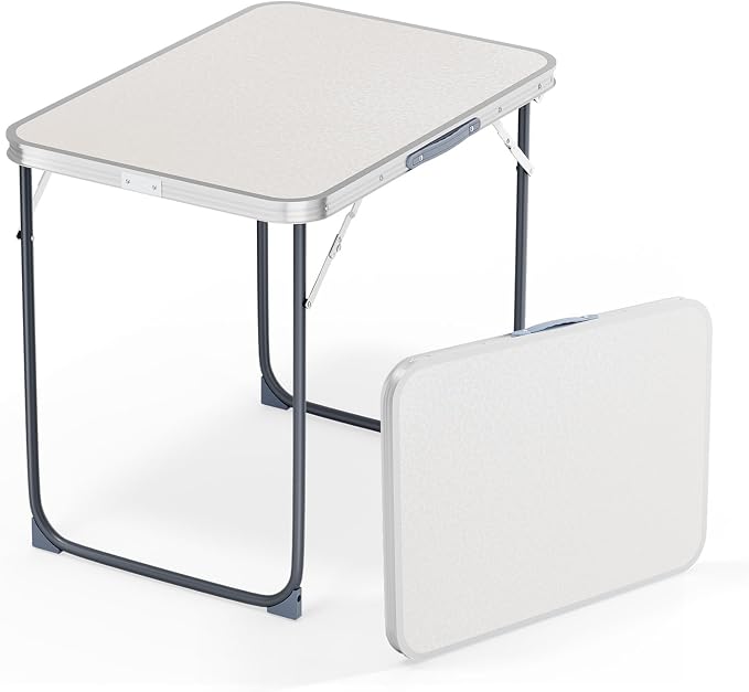 VINGLI 2.3FT Small Folding Camping Table，Portable Camping Table with Carrying Handle, Picnic Table Foldable Table Essentials for Indoor Outdoor