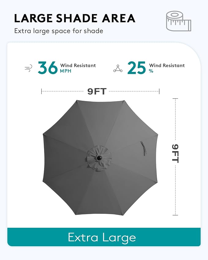 SERWALL Outdoor Bar Set with 9ft Umbrella, All-Weather HDPE Patio Bar Chairs and Table, Outdoor Furniture Set, Black (Umbreall Base not Included)