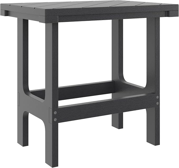 Outdoor Side Table, Slate Grey – Durable Recycled Plastic Table, All-Weather