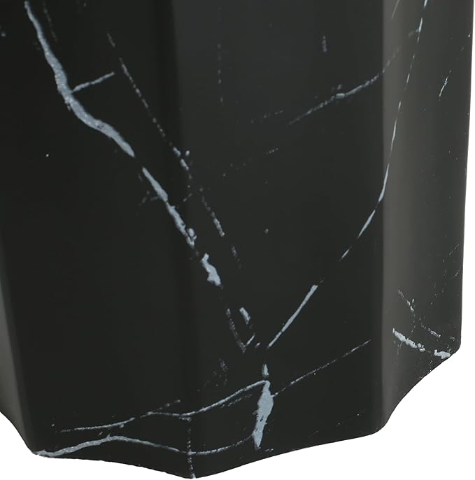 Outdoor Side Table 16" Cylindrical Shape Concrete Side Table, Patio Tables for Outside Decorative Garden Stools, No Assembly Accent Table for Patio Porch Living Room, Black