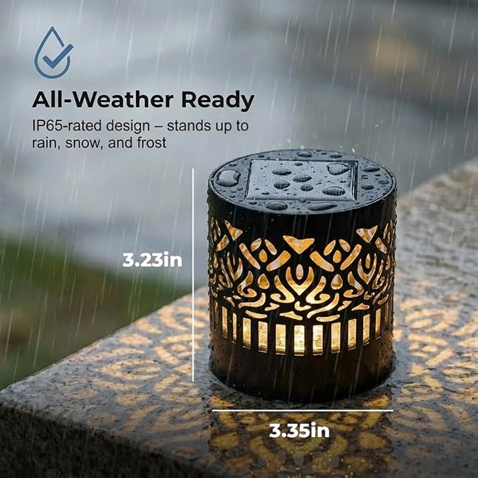 Decorative Solar Mandala Lights, Metal Solar Powered Outdoor Wall Lights Solar Powered Deck Step Stair Light, Waterproof Mandalas Fence Light for Garden Yard Backyard Post Patio Decor (2, Peony)