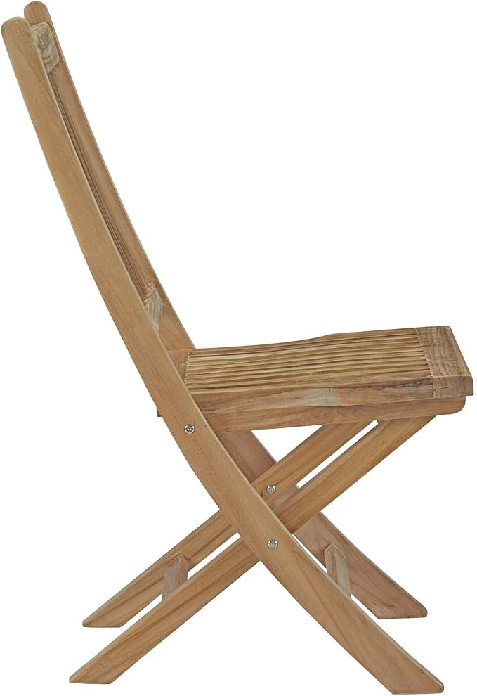 Modway EEI-3290-NAT-SET Marina Premium Grade A Teak Wood 7-Piece Outdoor Patio Dining Furniture Set, Six Folding Side Chair/One Table, Natural