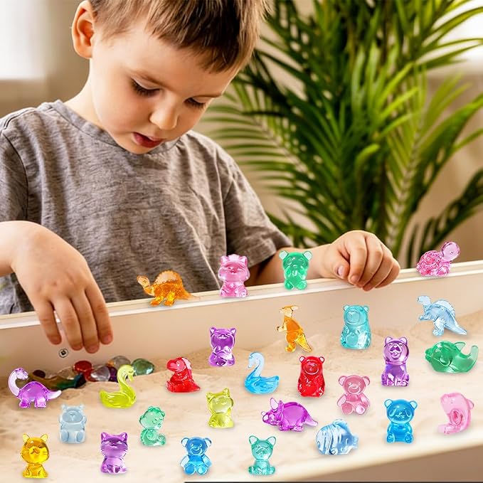 DIYDEC 180Pcs Mini Resin Animal 50 Styles Tiny Resin Animals to Hide,Small Plastic Figurines for Vase Fillers Micro Dollhouse Aquarium Decorations
