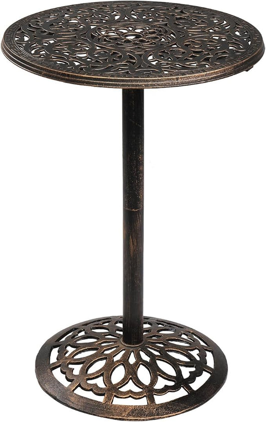 Vasitelan 40-Inch Cast Iron Patio Bar Table,Outdoor Bar Table,Round Pub Table
