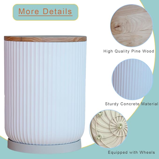 Outdoor Cooler Side Table with Wheels, Patio Table with Stainless Steel Ice Chest Storage Bucket, Designed for use as Party Side Table, Patio Decor for Pool Garden, White