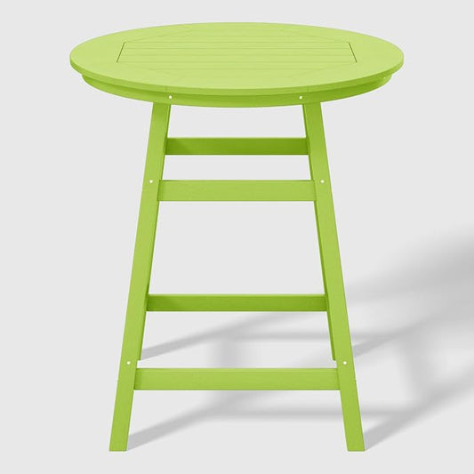 WestinTrends Outdoor 35" HDPE Round Patio Counter Height Bar Table, Lime