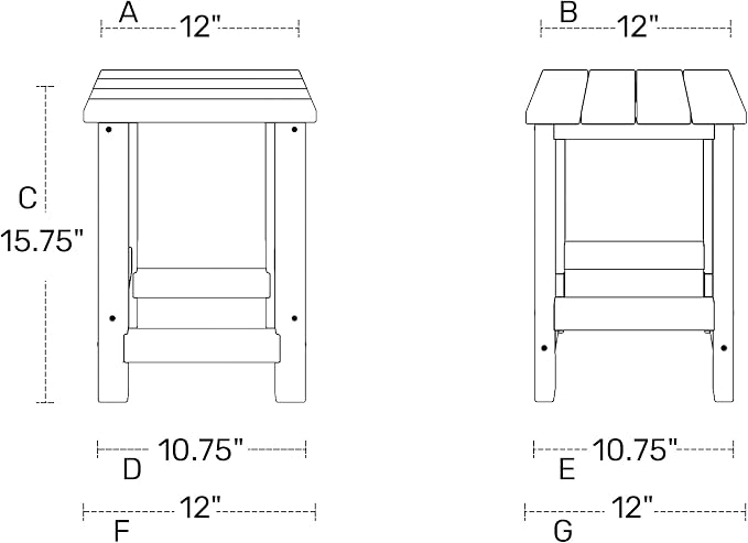 Costaelm Kids Outdoor End Table, Small Patio Table, Outdoor Side Table Porch Table Adirondack Patio Side Table for Outside, Pool, Porch, Garden, Red
