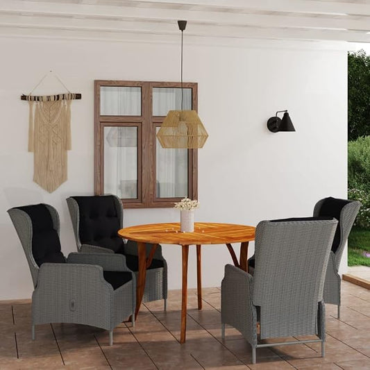 5 Piece Patio Dining Set,Outdoor Dining Set,Outdoor Furniture Sets,Patio Table and Chairs,Patio Coffee Table,Patio Furniture Set,Outdoor Patio Chairs,Modern Set,Front Porch Furniture, Light Gray
