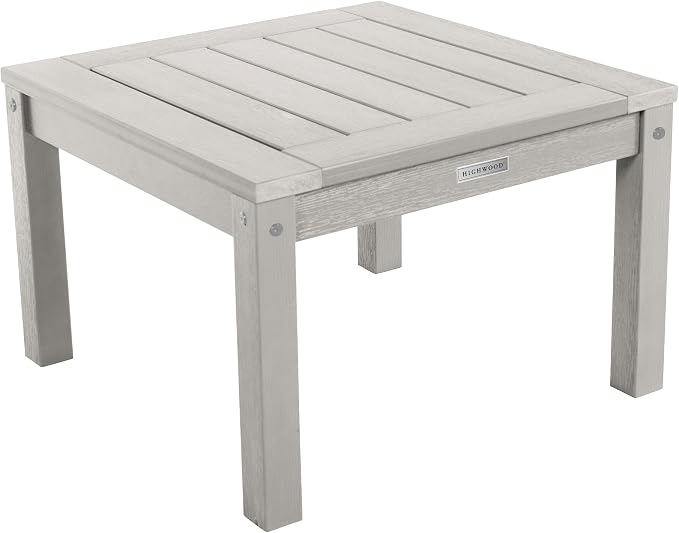 Highwood AD-KITCHGL2-HGR 2 Lehigh Garden Chairs with 1 Square Side Table 3-Piece Set, Harbor Gray