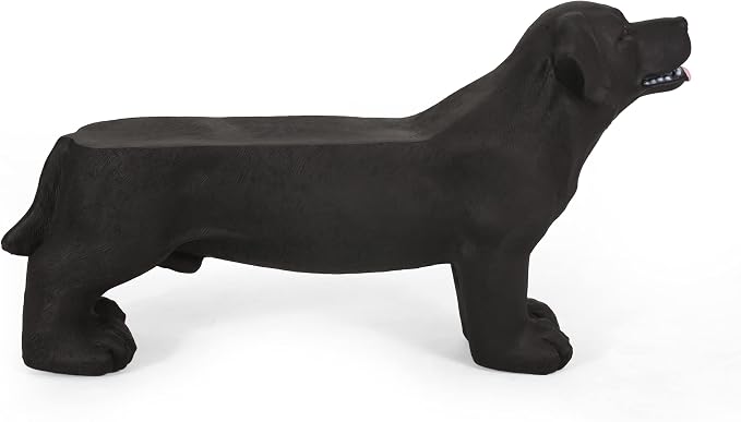 JIJIWANG Black Do3-in-1 Pedestal Side Table/End Table/Stool - MGO Hand Painted Sculpture Statue,No Assembly Required for Home,Living Room & Outdoor Decor (Jet Black, 31.50" W x 8.75" D x 16.75" H)