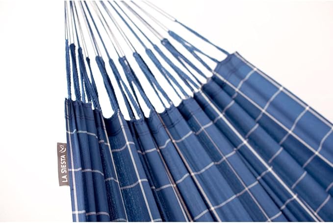 LA SIESTA Brisa Double Outdoor Hammock — Colombian-Made Polypropylene, UV & Weather Resistant, for Backyard & Patio - Marine