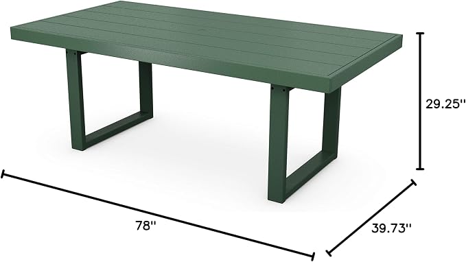 POLYWOOD® Edge 40" x 78" Dining Table in Green