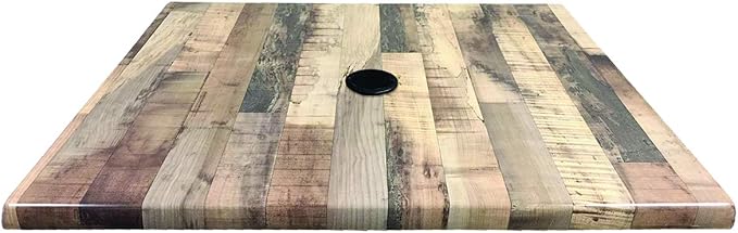 30" x 30" Rustic, Indoor/Outdoor All-Season EnduroTop Table Top with Umbrella Hole
