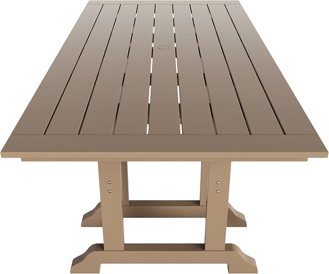WestinTrends Malibu 71" Outdoor Patio Dining Table, Weathered Wood