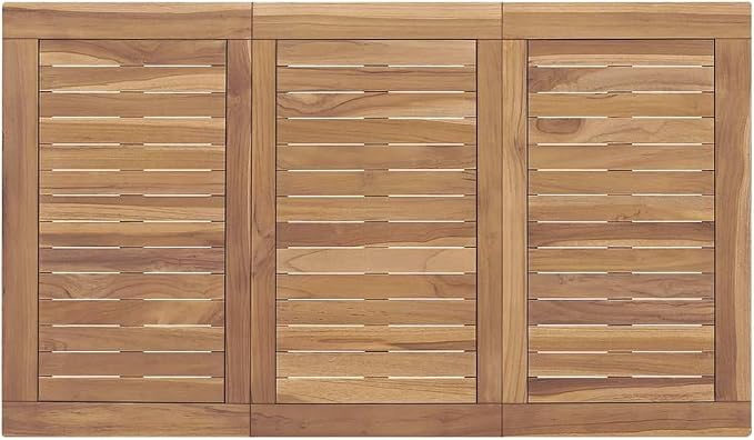 Solid Teak Wood Patio Dining Table, 47.2" x 27.6" Rectangular Garden Table for Outdoor and Indoor Use, Natural Brown Finish Kitchen Table Seats Up to 4 People