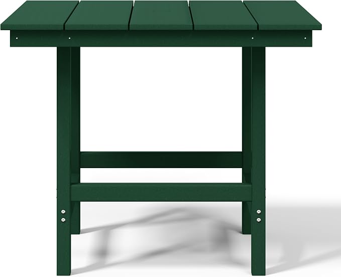 WestinTrends Ashore Outdoor HDPE 36" Square Patio Dining Table with Umbrella Hole, Dark Green