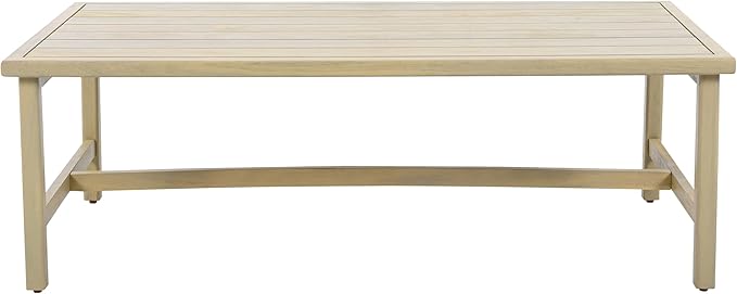 Merax Patio Acacia Wood Coffee Table Outdoor Furniture, Bear 310LBS, 47.24"x23.62"x15.75", Light Teak