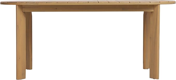 Christopher Knight Home Lisa 7 Piece Dining Table Set For 6, Outdoor Dining Set With Oval Patio Table And Armless Chairs, Acacia Wood Dining Chairs Set With Rope-Woven Backrests, Light Teak+Teak+Beige