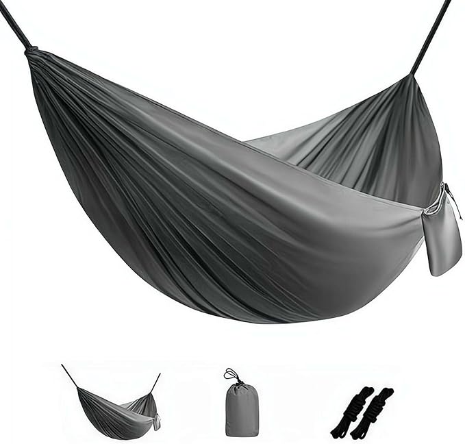 Camping Hammock Lightweight, Portable Hammocks Parachute Hammock with Two Tree Straps,Portable Hammocks with Tree Straps & Attached Carry Bag, Perfect for Outside Indoor Hiking Beach Backpack Travel