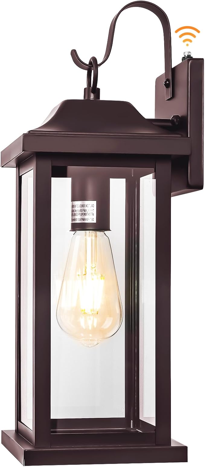 Dusk to Dawn Porch Light Outdoor Bronze 17 Inch | 1 Pack ETL Listed, Photocell Sensor Oil Rubbed Bronze Exterior Light Fixture, IP65 Waterproof Outside Wall Mounted Lamp