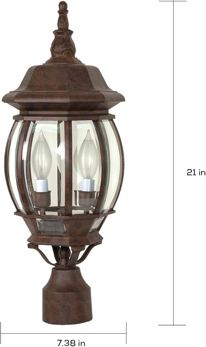 Nuvo Lighting 60/898 Traditional Three Light Post Mount from Central Park Collection in Bronze/Dark Finish